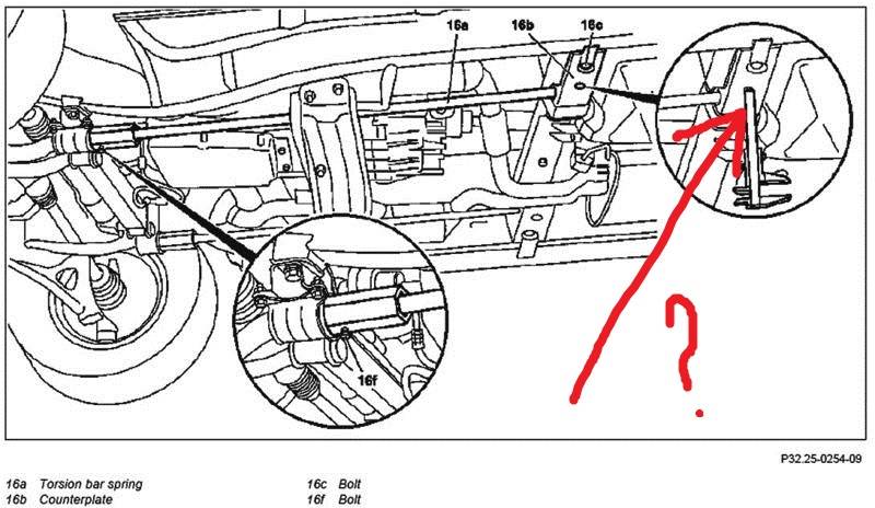 Отрегулировать торсионы. Болт торсиона ml w163.